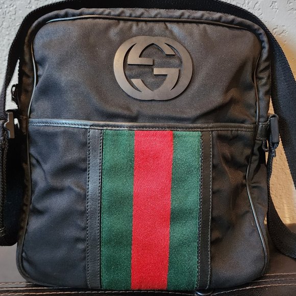 Gucci Other - Sold-Gucci Messenger Bag Canvas Nylon Razor Black
